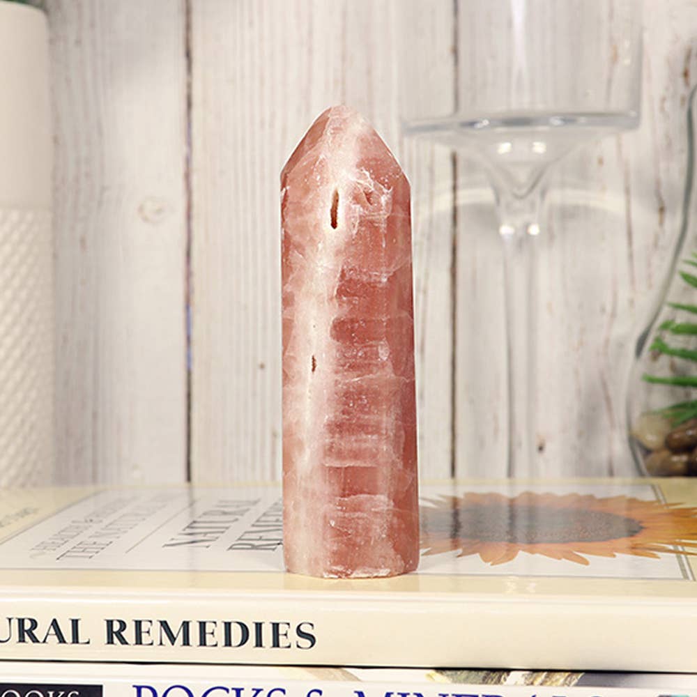 Rose Calcite Round Tip Tower - Rose Calcite Point