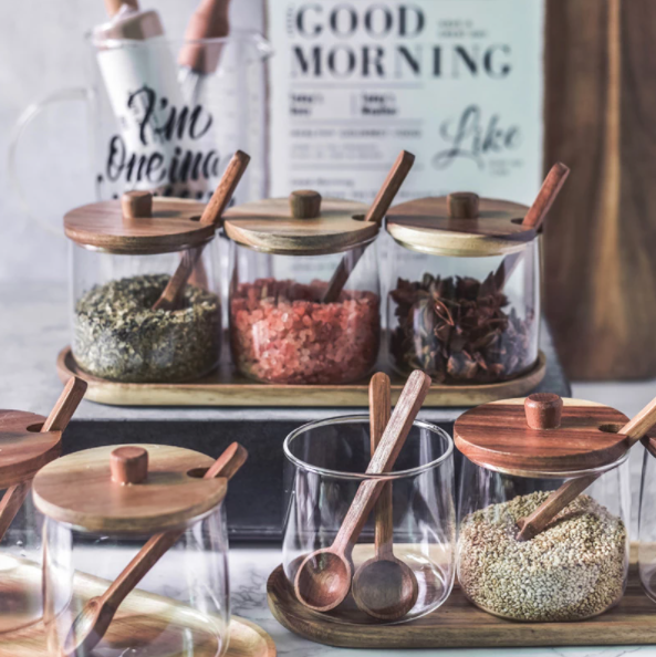 Lead-Free Glass Seasoning Bottle Set