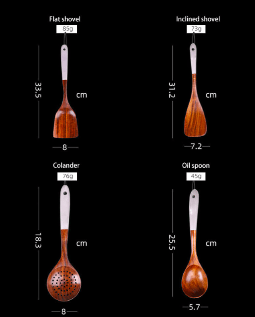 7Pcs Wooden Kitchen Utensils
