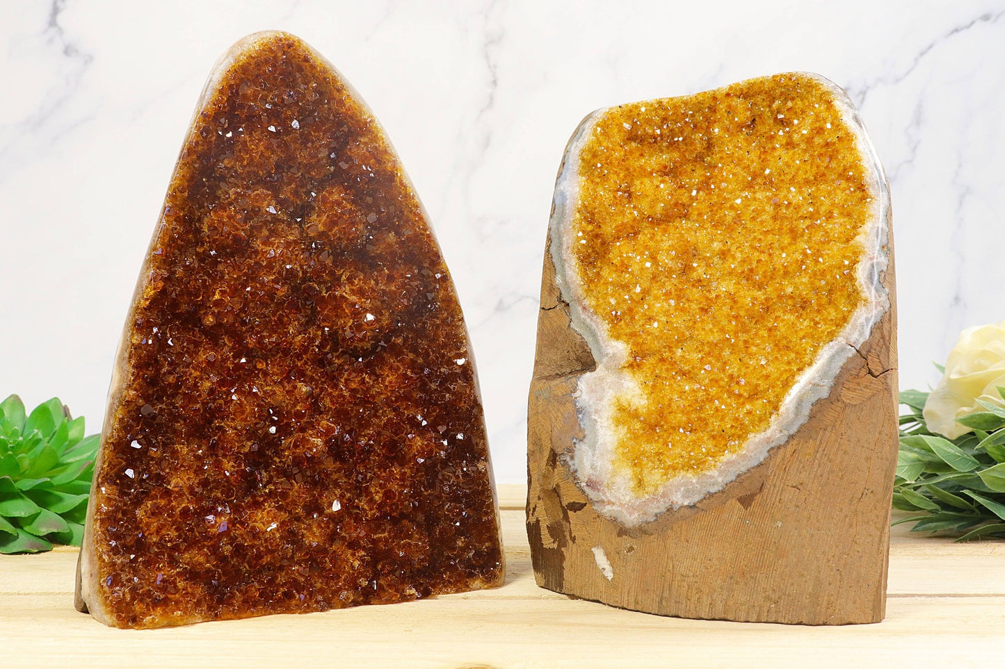 Polished Citrine Cluster Stand Up Xtra Quality Crystal Décor: Medium