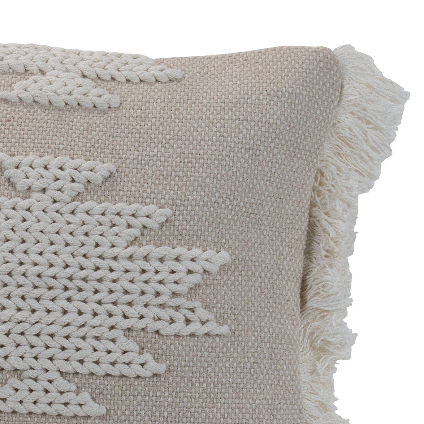 18X18 Hand Woven Auden Pillow White