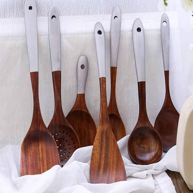 7Pcs Wooden Kitchen Utensils