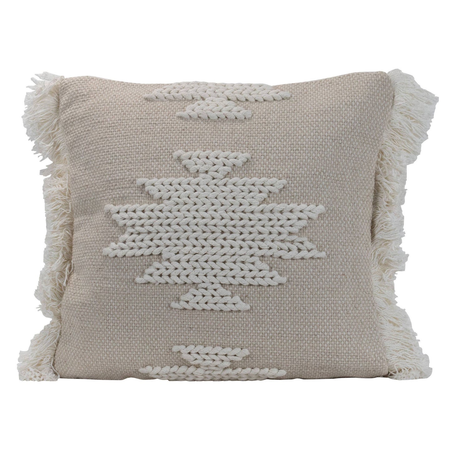 18X18 Hand Woven Auden Pillow White