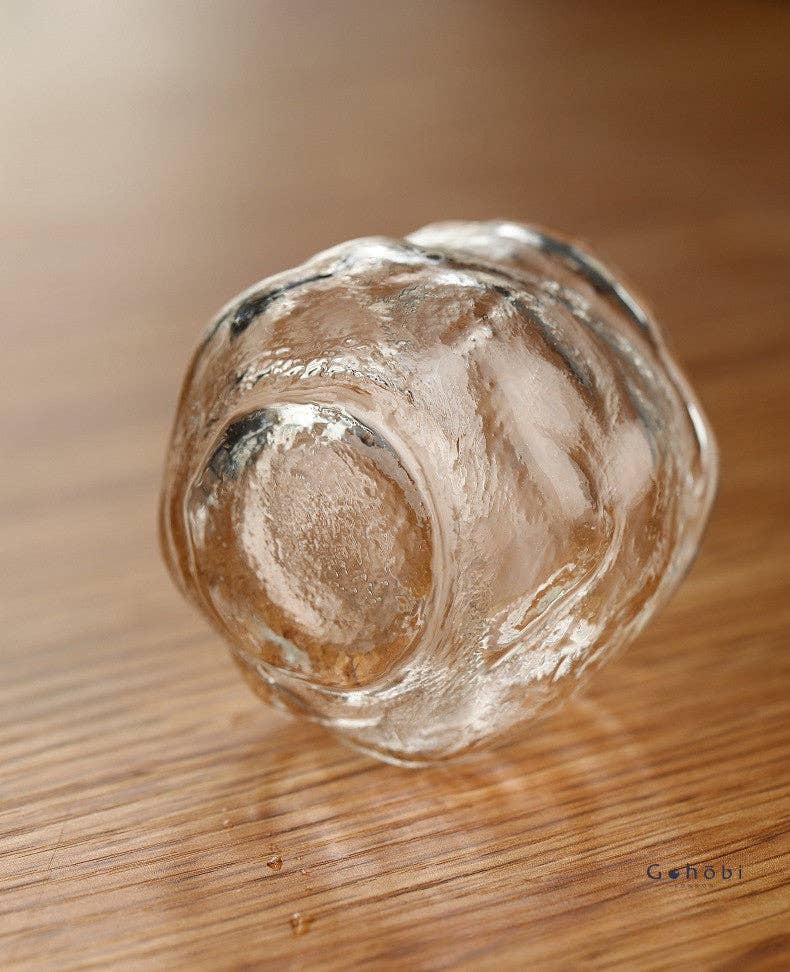 Gohobi Handmade Wabi Sabi Round ans Square Glass Tea Cup: Round
