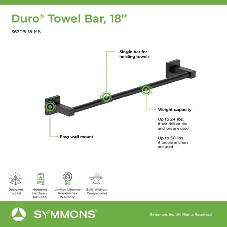 Symmons Wall Mounted Towel Bar
