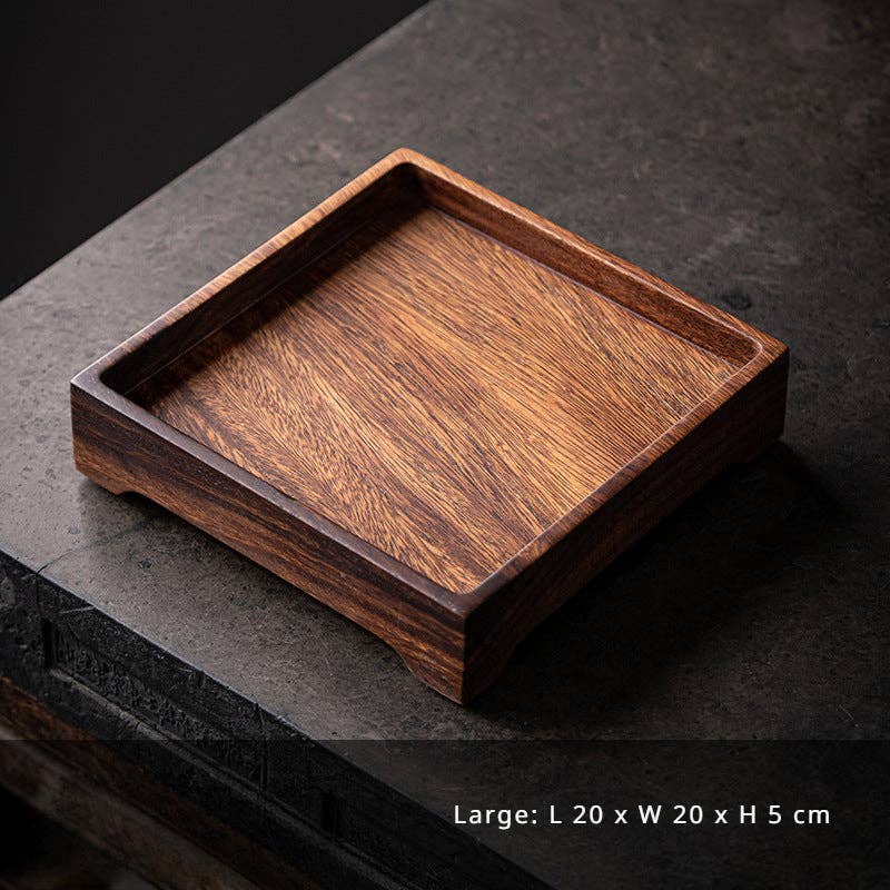 Gohobi Square Walnut Wooden Serving Tray Teapot Tray: 15cm