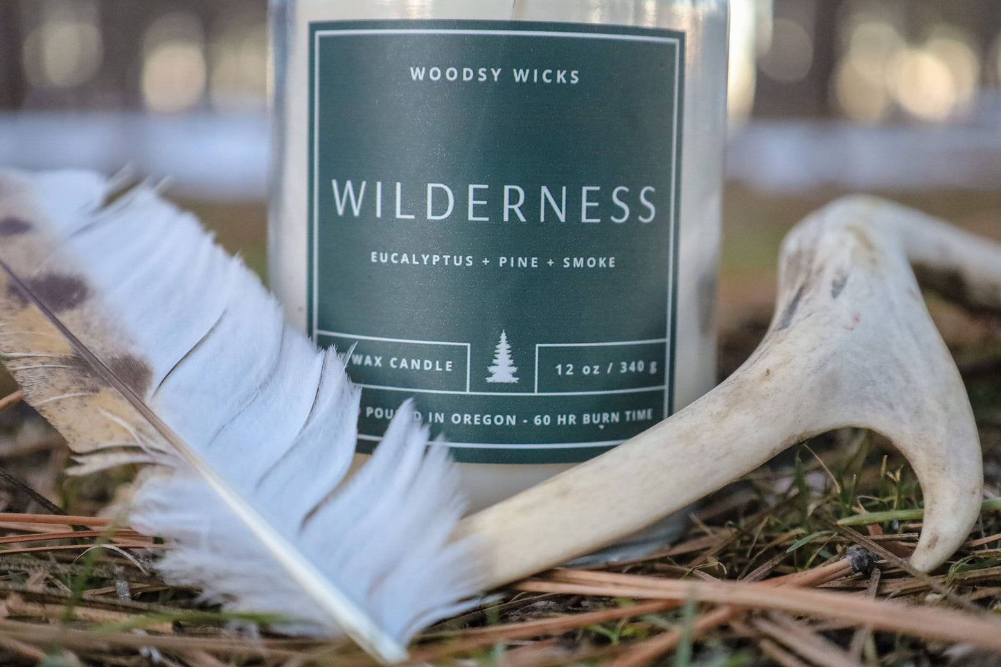 Wilderness Candle Soy Wax Candle - Non-Toxic -tree sent: Wood Wick / 4oz