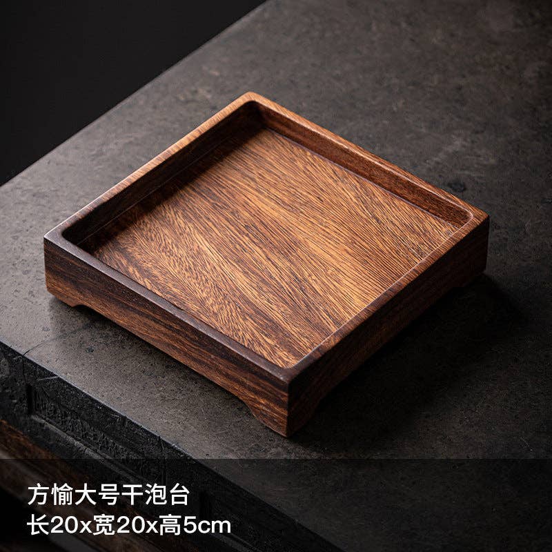 Gohobi Square Walnut Wooden Serving Tray Teapot Tray: 15cm