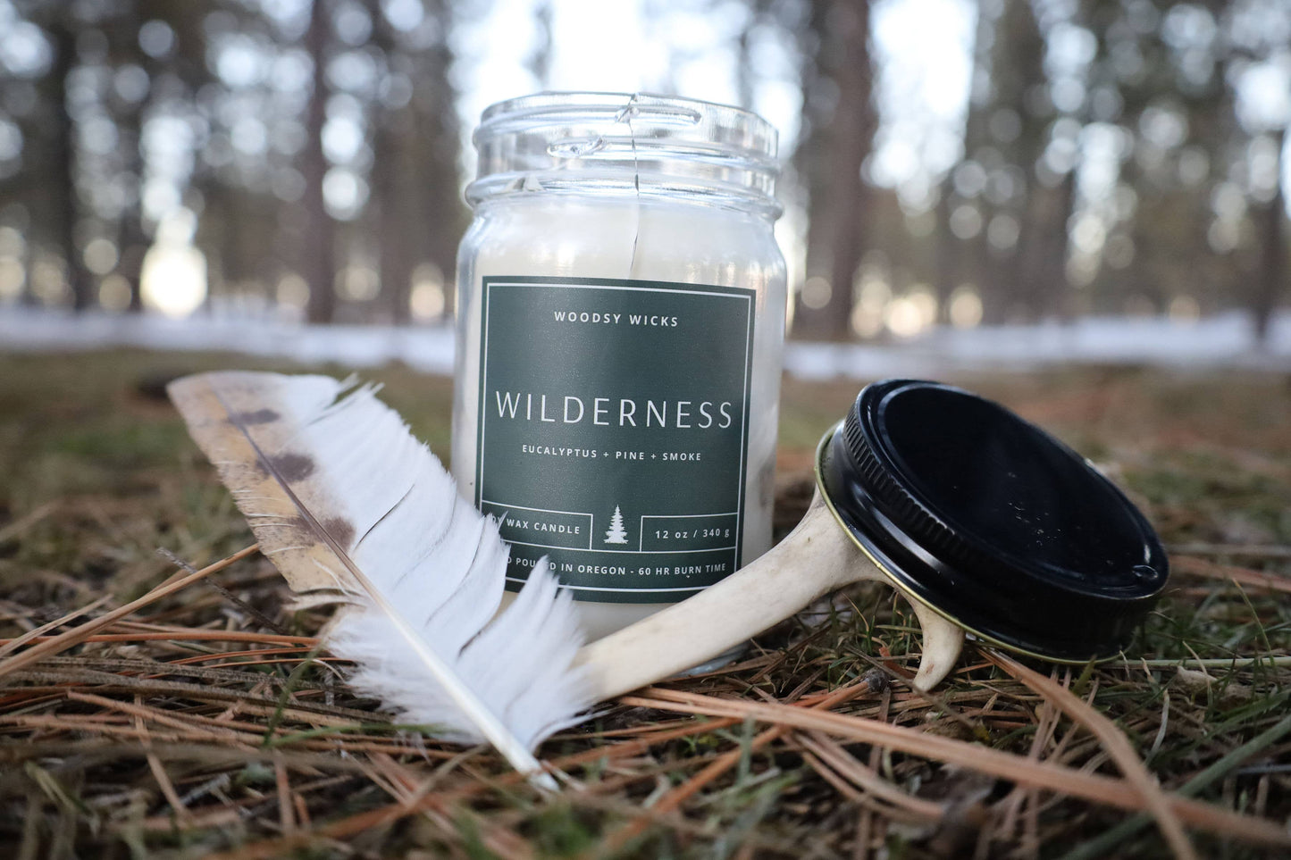 Wilderness Candle Soy Wax Candle - Non-Toxic -tree sent: Wood Wick / 4oz