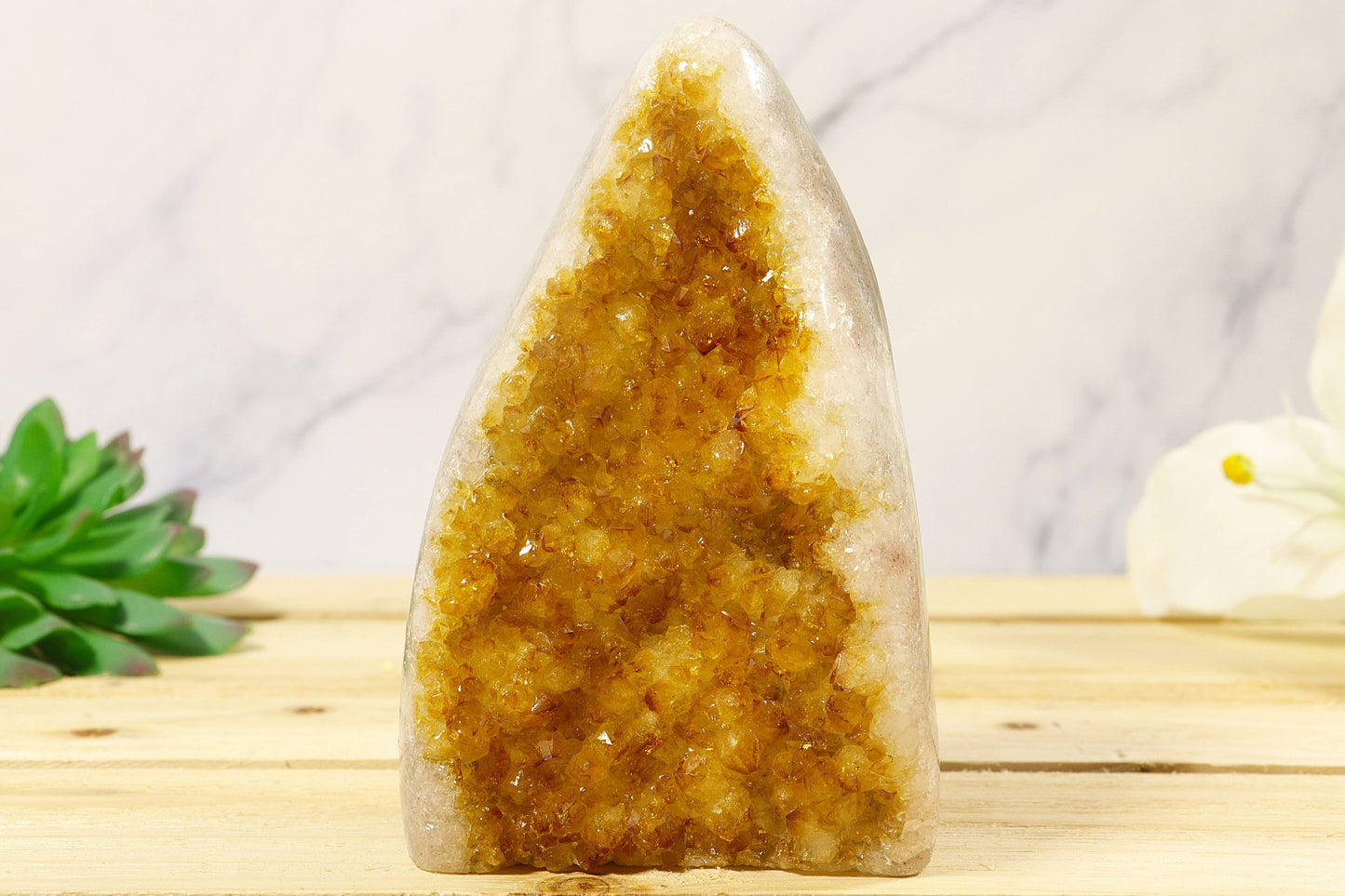 Polished Citrine Cluster Stand Up Xtra Quality Crystal Décor: Medium