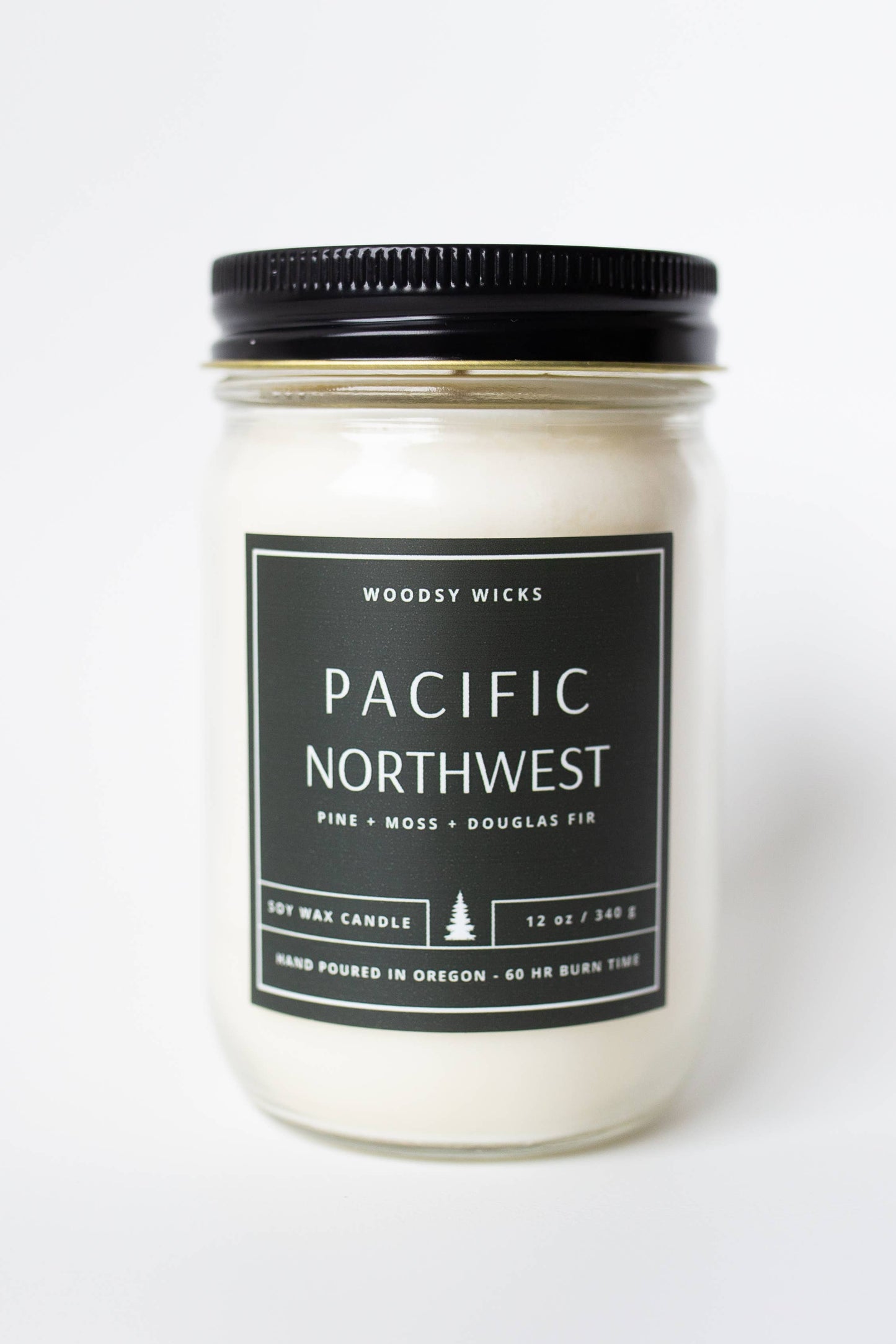 Pacific Northwest Soy Wax Candle - Non-toxic - PNW Oregon: Wood Wick / 4oz