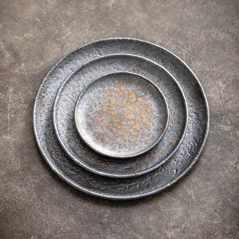 Gohobi Handmade Metallic Glaze Ceramic Plate: 11.8 cm