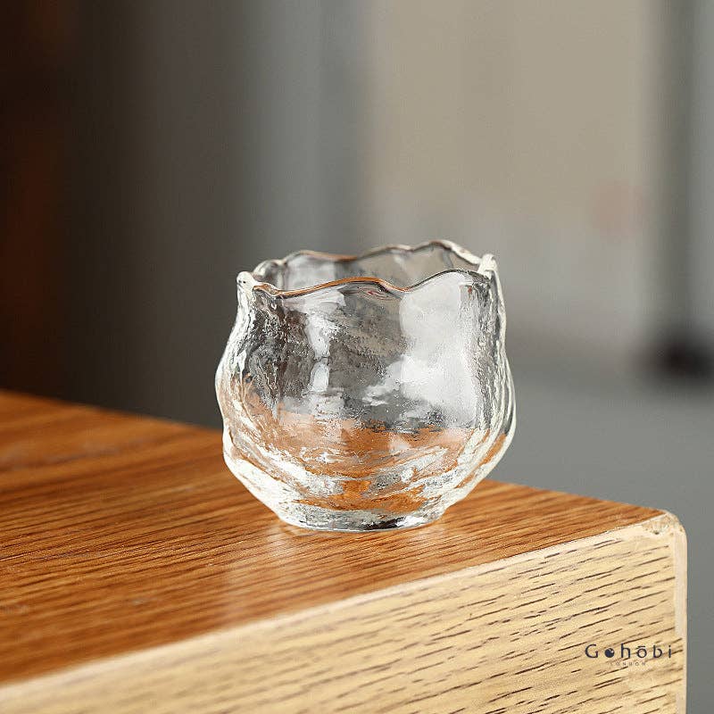 Gohobi Handmade Wabi Sabi Round ans Square Glass Tea Cup: Round