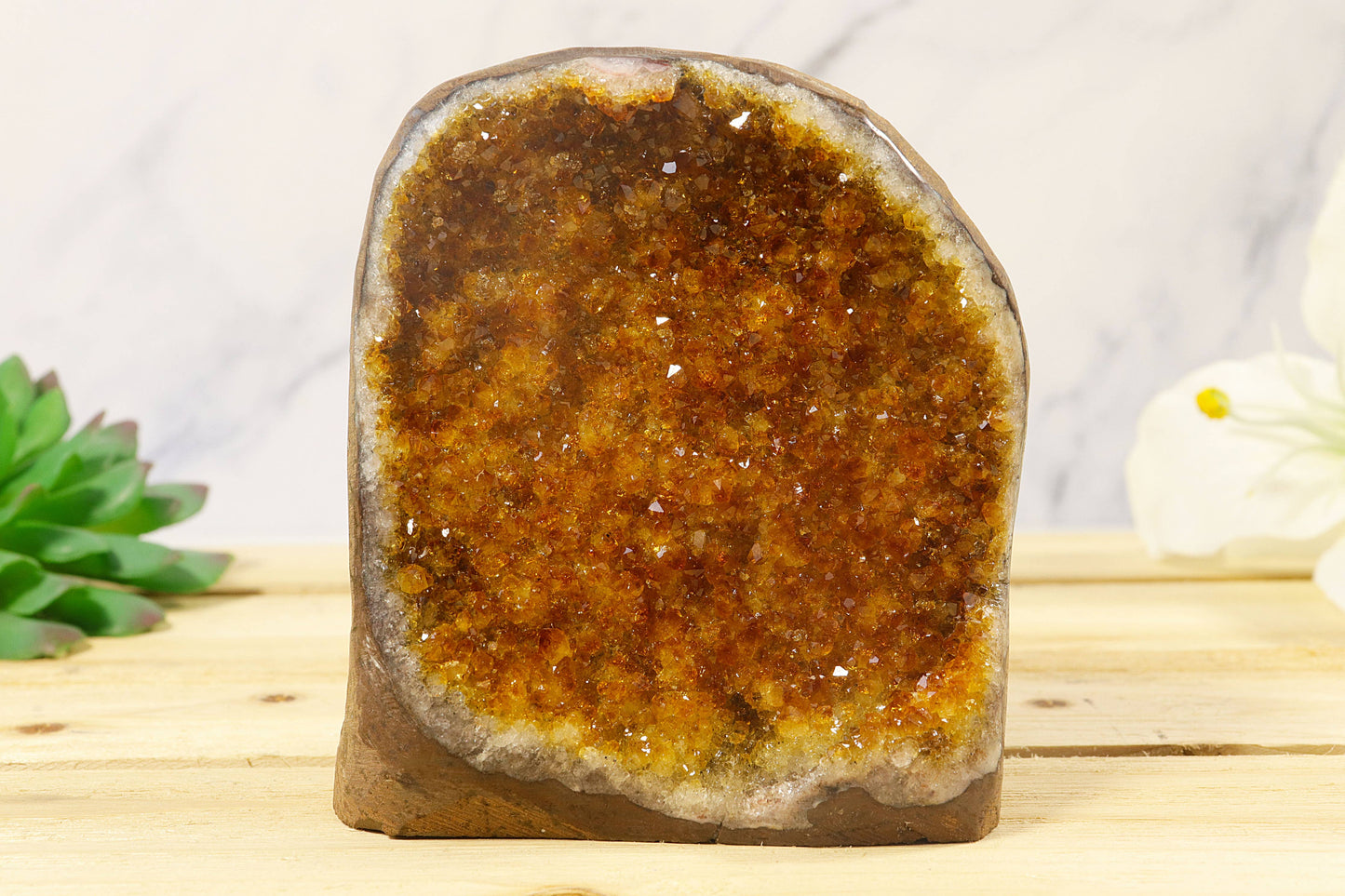 Polished Citrine Cluster Stand Up Xtra Quality Crystal Décor: Medium