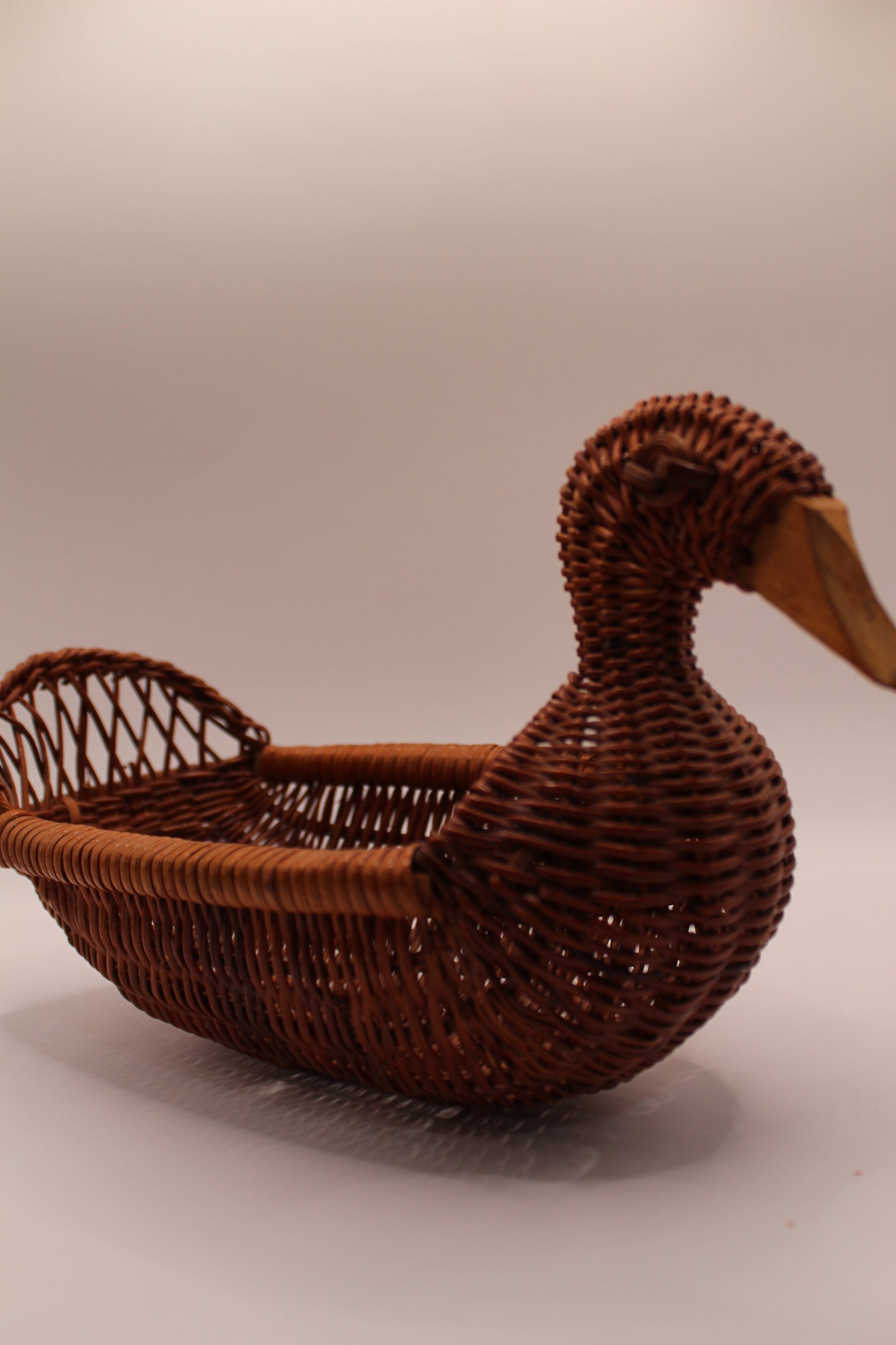 Rattan Wrapped Duck Shaped Potpourri Basket