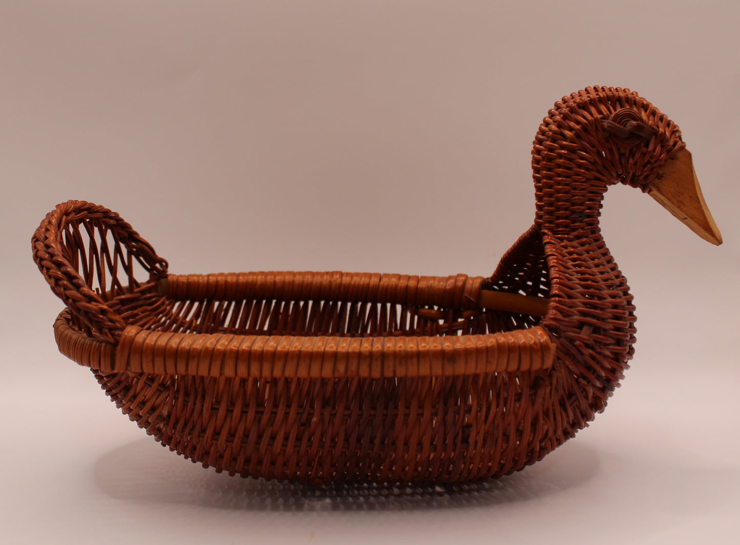 Rattan Wrapped Duck Shaped Potpourri Basket