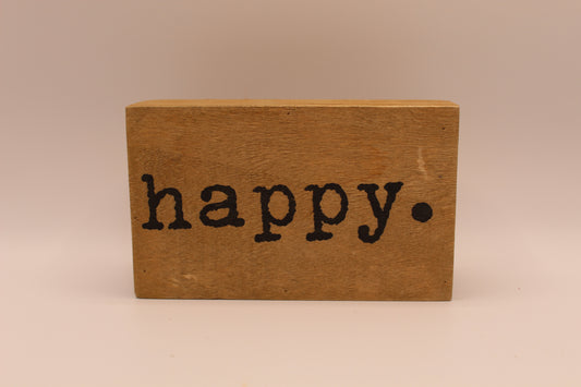 "happy." Wooden Sign - Daisy Lane Decor