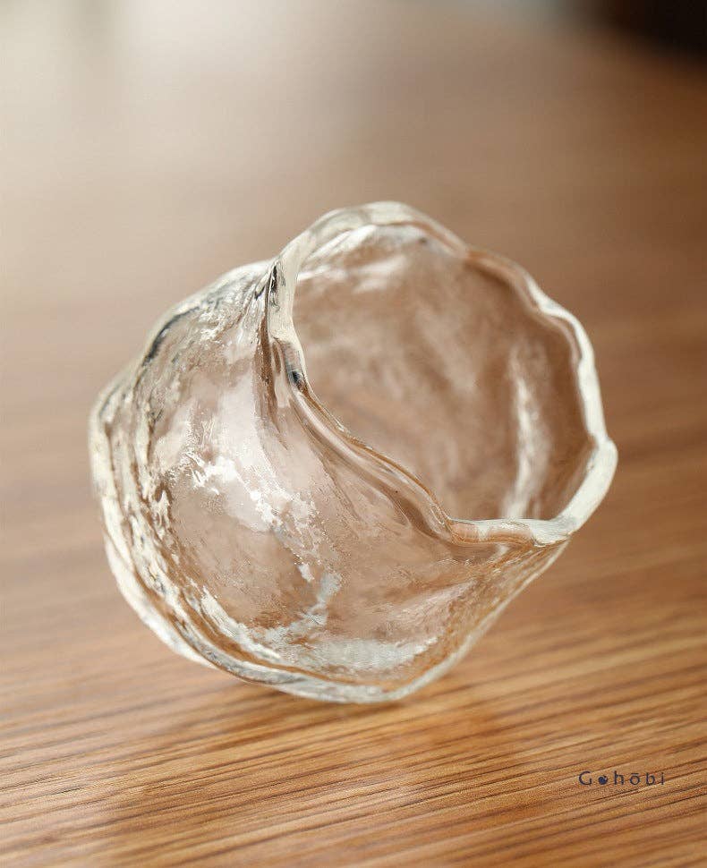 Gohobi Handmade Wabi Sabi Round ans Square Glass Tea Cup: Round