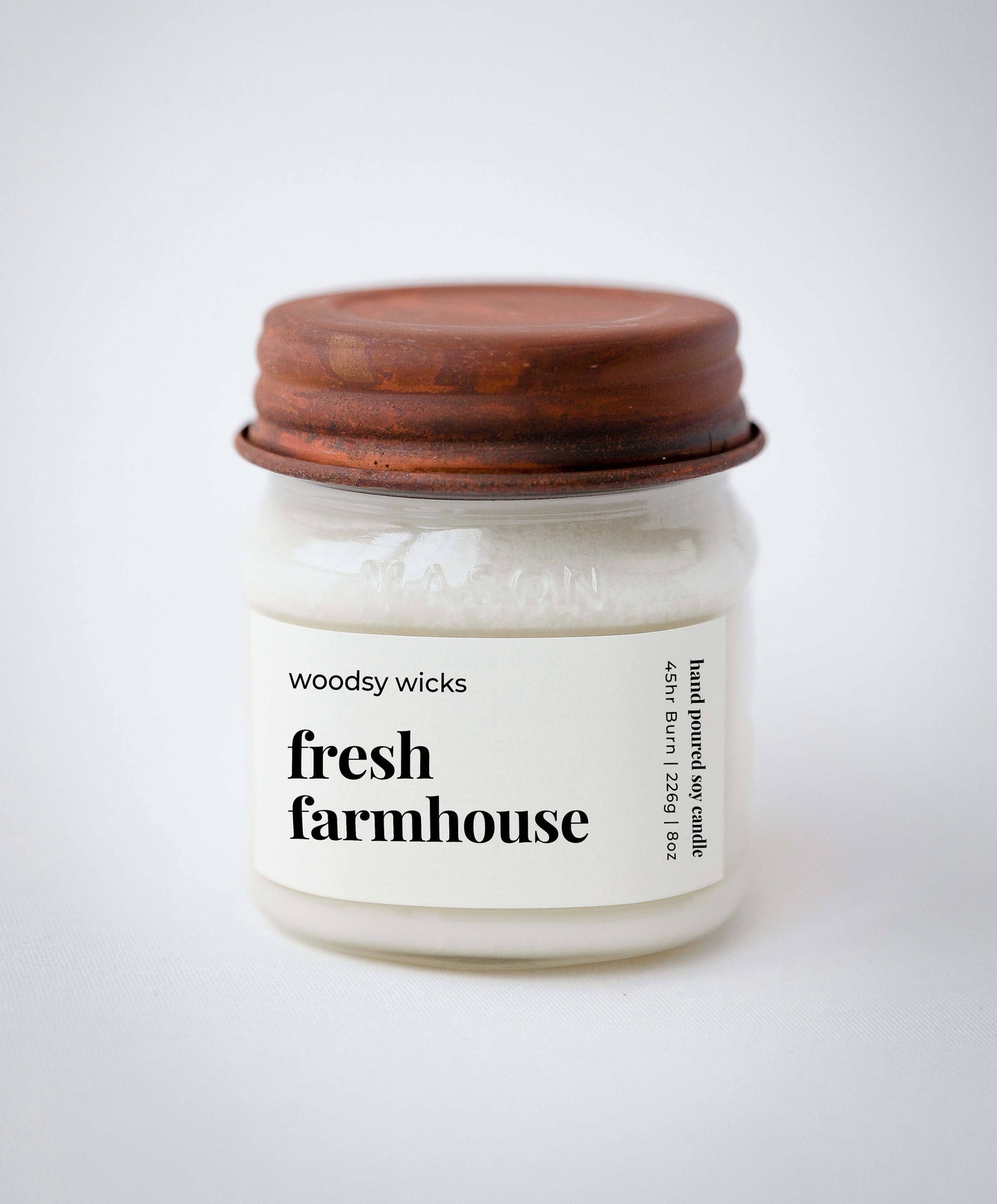 Fresh Farmhouse - Crackling Wood Wick Rustic Soy Wax Candle: 8oz