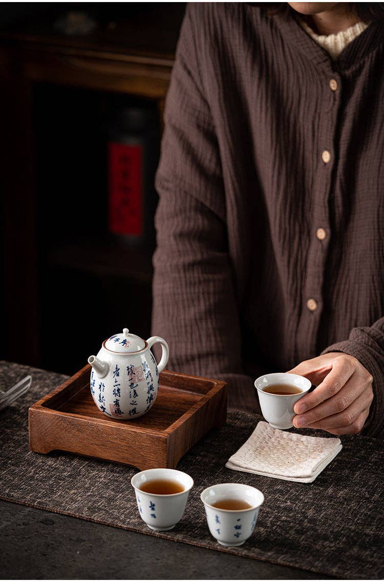 Gohobi Square Walnut Wooden Serving Tray Teapot Tray: 15cm