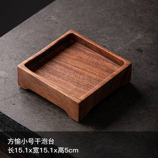 Gohobi Square Walnut Wooden Serving Tray Teapot Tray: 15cm